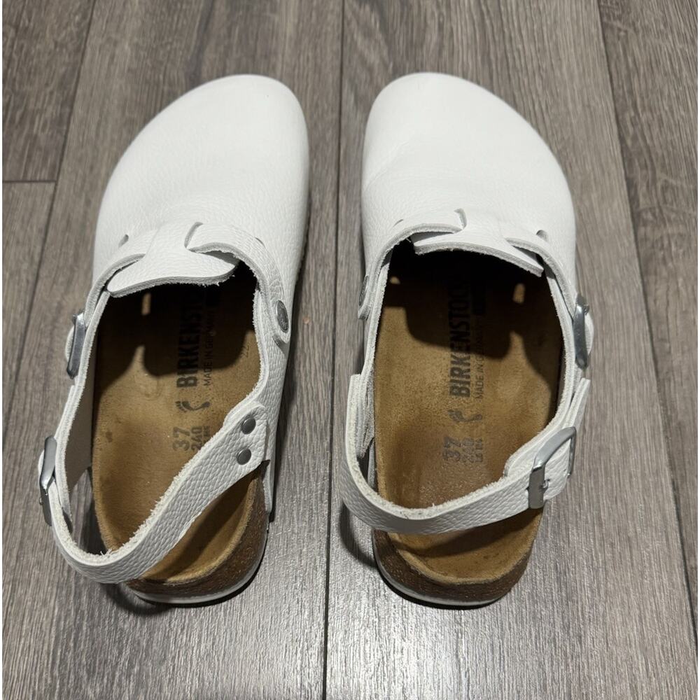 Birkenstock Boston Super Grip White Natural Leather Reg 39 US Ladies 8 Mens 6 - Picture 4 of 7
